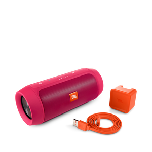 JBL Charge 2+ - Pink - Splashproof Bluetooth Speaker with Powerful Bass - Detailshot 6