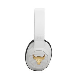 UA Project Rock Over-Ear Training Headphones - Engineered by JBL - White - Over-Ear ANC Sport Headphones - Detailshot 3