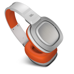 J88 - Orange / White - Premium Over-Ear Headphones with Rotatable Ear-cups - Detailshot 2