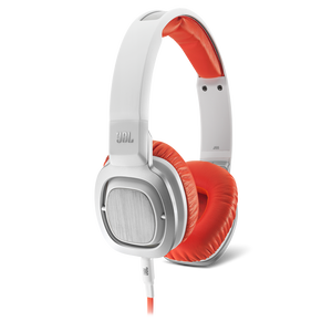 J55i - Orange / White - High-performance On-Ear Headphones for Apple Devices - Detailshot 2