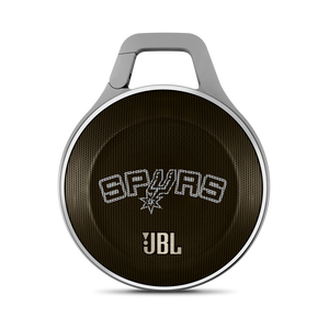 JBL Clip NBA Edition - Spurs - Black - Ultra-portable Bluetooth speaker with integrated carabiner - Hero
