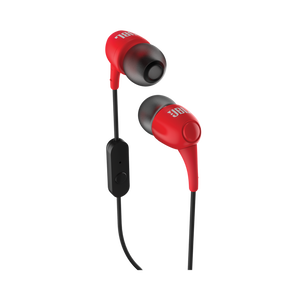T100A - Red - Kevyet in-ear -nappikuulokkeet yhden painikkeen kaukosäätimellä/mikillä - Detailshot 1
