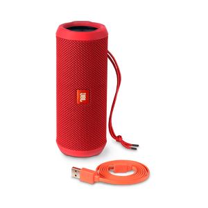 JBL Flip 3 - Red - Splashproof portable Bluetooth speaker with powerful sound and speakerphone technology - Detailshot 1