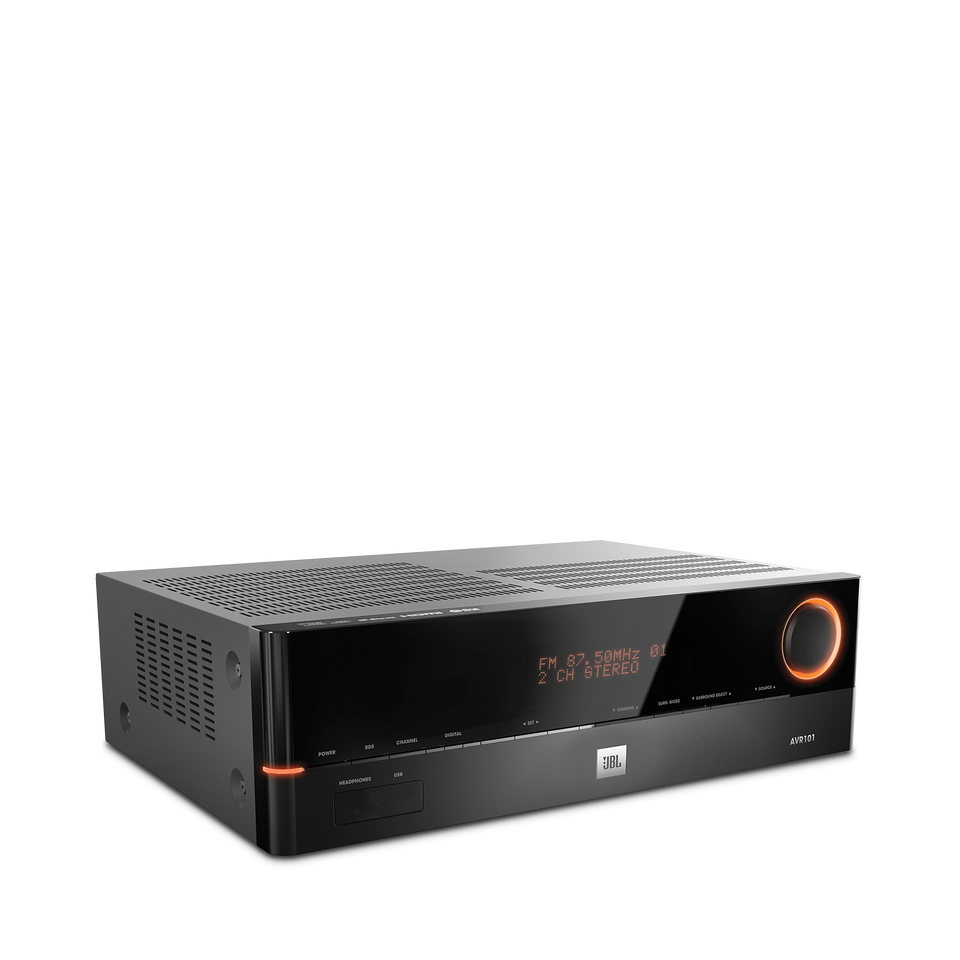 AVR 101 - Black - 375-watt, 5.1-channel, networked audio/video receiver - Hero