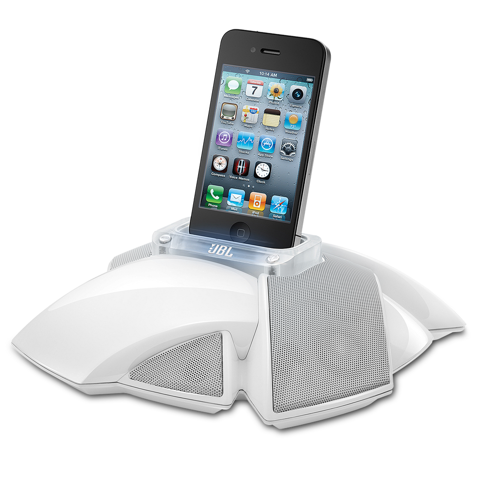 JBL OnStage IV - White - Portable Speaker Dock for iPod/iPhone - Hero