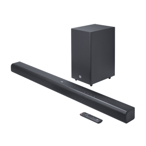JBL Cinema SB590 - Black - 3.1 Channel Soundbar with Virtual Dolby Atmos® and Wireless Subwoofer - Hero