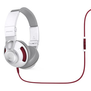 Synchros S300i - White / Red - Synchros on-ear stereo headphones - Hero