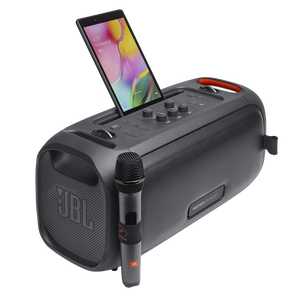 JBL PartyBox On-The-Go - Black - Portable party speaker with built-in lights and wireless mic - Detailshot 5
