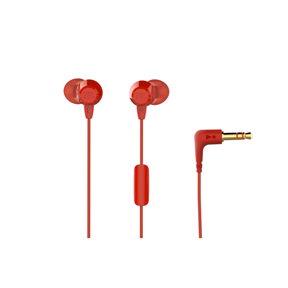 JBL C50HI - Red - In-Ear Headphones - Hero
