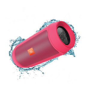 JBL Charge 2+ - Pink - Splashproof Bluetooth Speaker with Powerful Bass - Hero