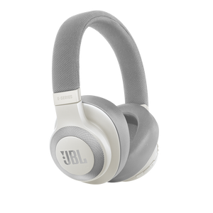 JBL E65BTNC - White Gloss - Wireless over-ear noise-cancelling headphones - Hero