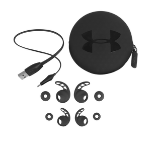 UA Sport Wireless REACT - Black - Secure-fitting wireless sport earphones with JBL technology and sound - Detailshot 4
