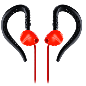 Focus® 100 - Black / Red - Behind-the-ear, sport earphones feature TwistLock™ Technology. - Front