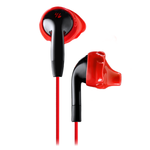 Inspire® 100 - Black / Red - In-the-ear, sport earphones feature TwistLock® Technology - Hero