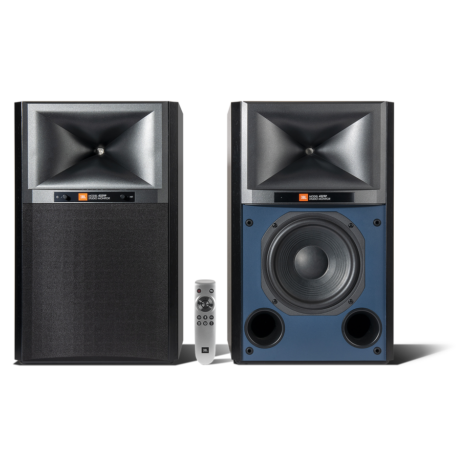 4329P Studio Monitor Powered Loudspeaker System - Black Walnut - Powered Bookshelf Loudspeaker System - Hero