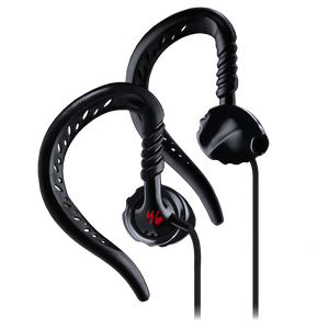 Focus® 100 - Black - Behind-the-ear, sport earphones feature TwistLock™ Technology. - Hero