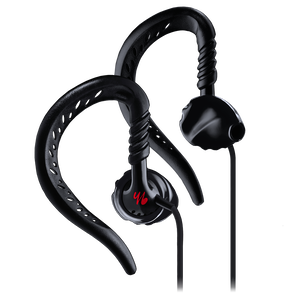 Focus® 100 - Black - Behind-the-ear, sport earphones feature TwistLock™ Technology. - Hero