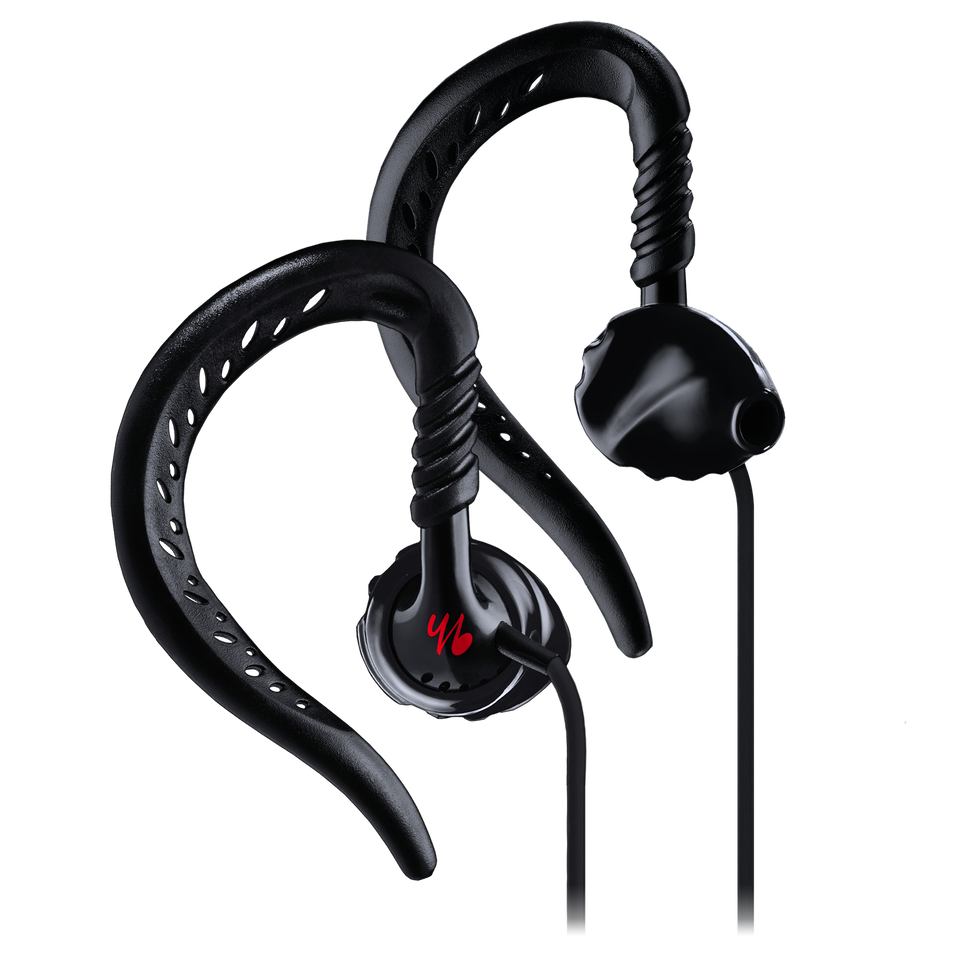 Focus® - Black - Behind-the-ear, sport earphones feature TwistLock® Technology. - Hero
