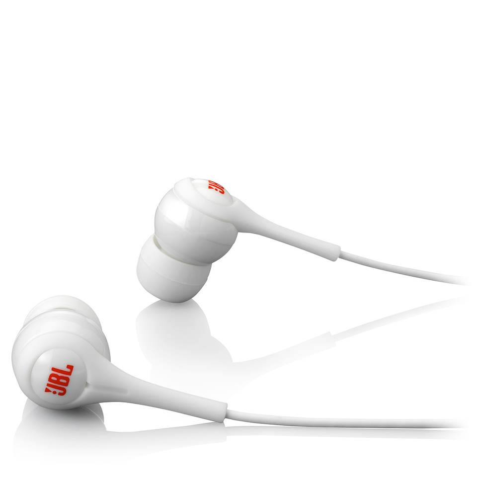 JBL Tempo In-Ear - White - In-ear headphones with high-performance drivers for
clear, powerful sound - Hero