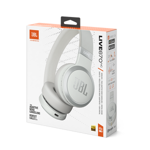 JBL Live 670NC - White - Wireless On-Ear Headphones with True Adaptive Noise Cancelling - Detailshot 10