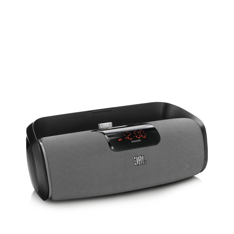 JBL OnBeat Rize - Black - A stylish JBL loudspeaker dock that turns your iPad into a soothing alarm clock and bedside concierge - Hero
