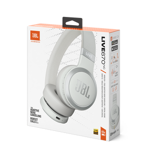 JBL Live 670NC - White - Wireless On-Ear Headphones with True Adaptive Noise Cancelling - Detailshot 10