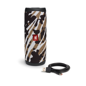 JBL Flip 5 - BlackWhite/Brown Camo - Portable Waterproof Speaker - Detailshot 3
