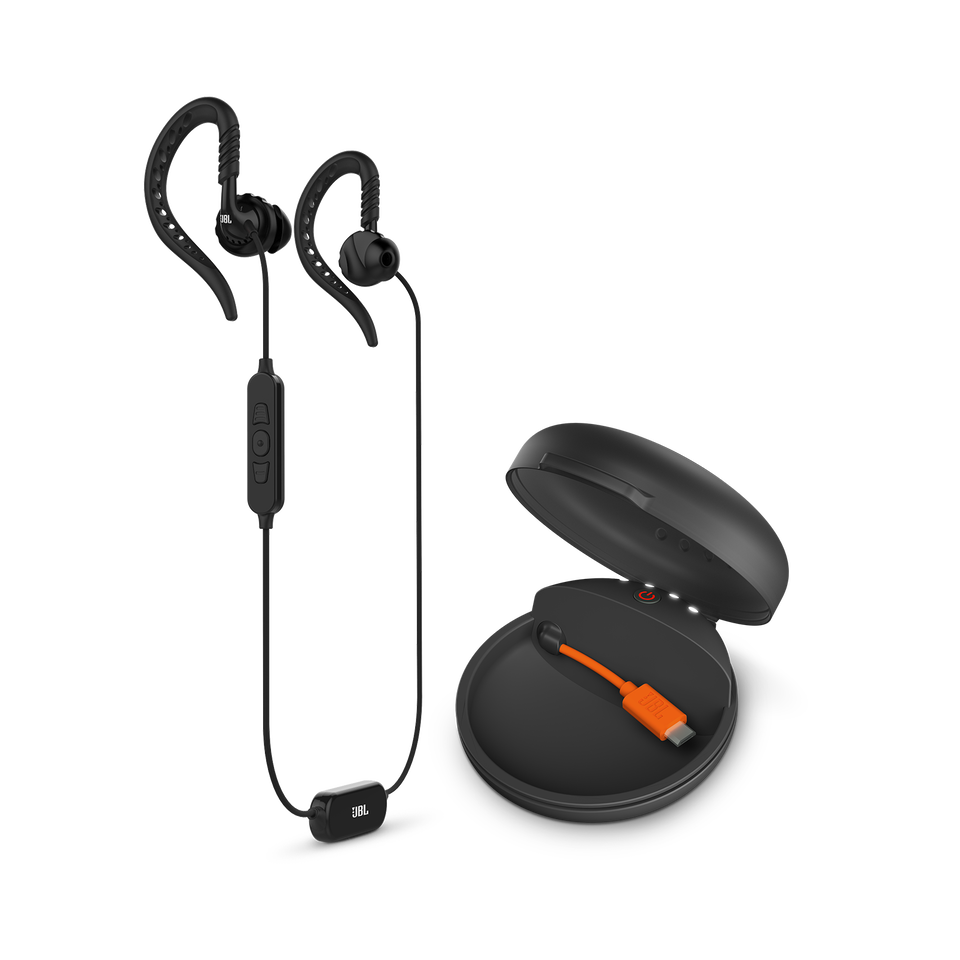 JBL Focus 700 - Black - In-Ear Wireless Sport Headphones with charging case - Hero