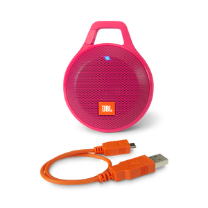 JBL Clip+ - Pink - Rugged, Splashproof Bluetooth Speaker - Detailshot 2