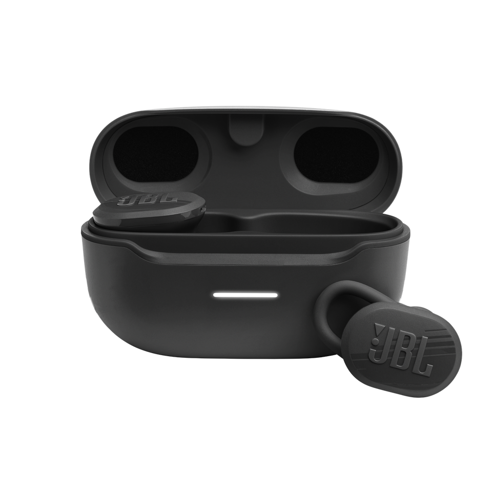 JBL Endurance Race TWS - Black - Waterproof true wireless active sport earbuds - Hero