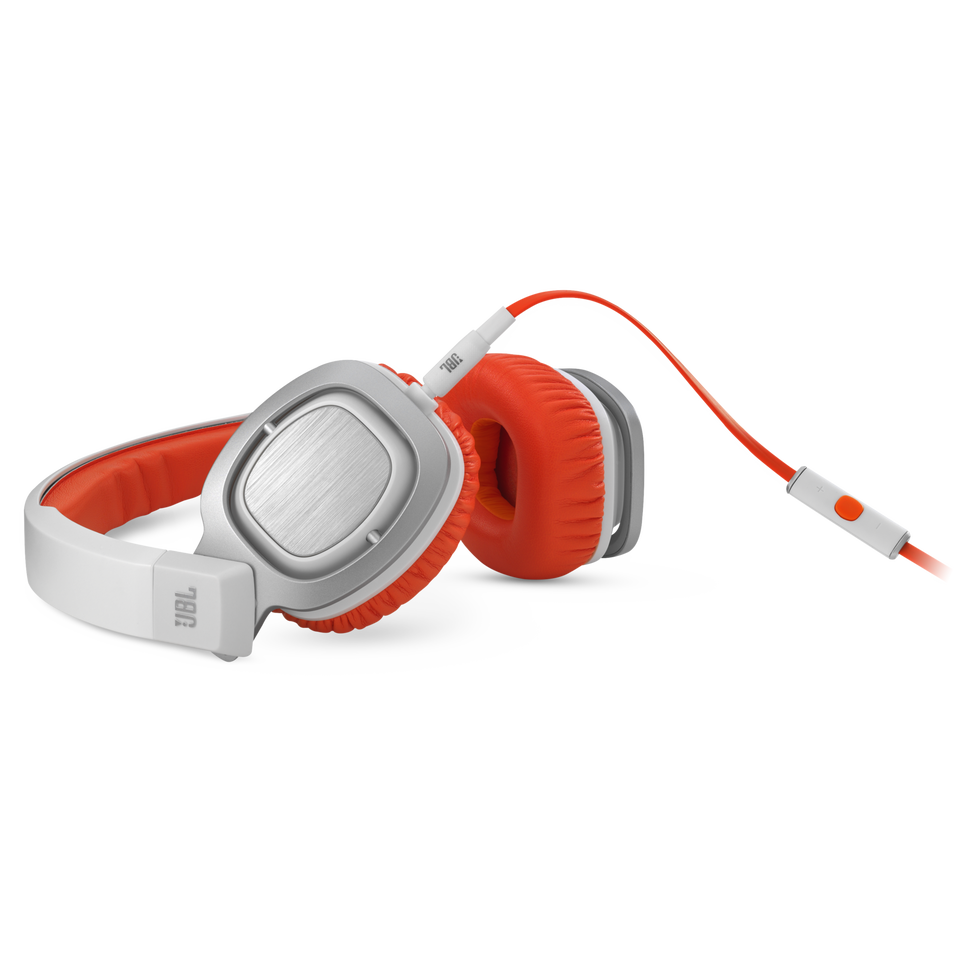 J55i - Orange / White - High-performance On-Ear Headphones for Apple Devices - Hero