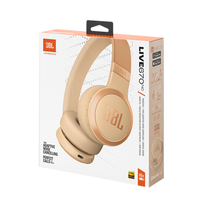 JBL Live 670NC - Sandstone - Wireless On-Ear Headphones with True Adaptive Noise Cancelling - Detailshot 15