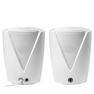 Jembe - White - Plug-and-Play 2.0 Computer Speakers - Back