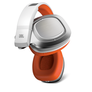 J88 - Orange / White - Premium Over-Ear Headphones with Rotatable Ear-cups - Detailshot 3
