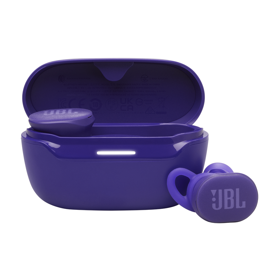 JBL Endurance Race 2 - Purple - Waterproof sports true wireless earbuds - Hero