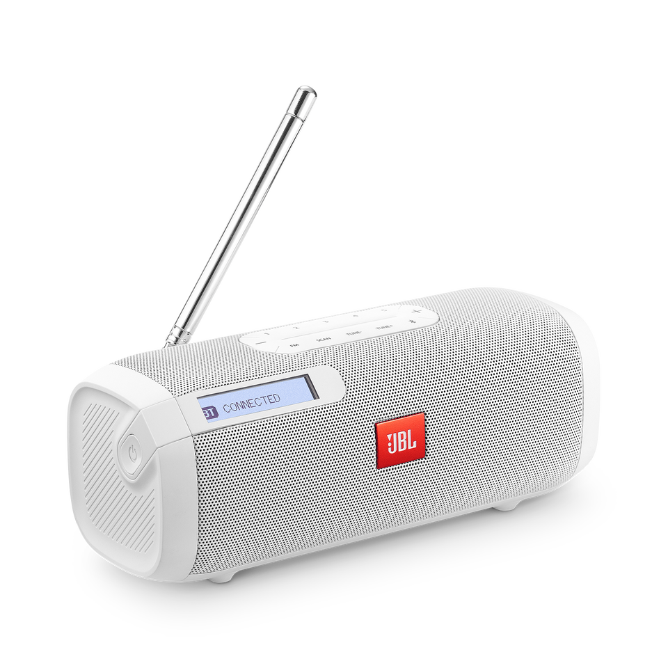 JBL Tuner FM - White - Portable Bluetooth Speaker with FM radio - Hero