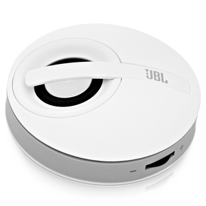 JBL On Tour Micro - White - Rechargeable & Ultra-portable Speaker with Aux-in - Hero