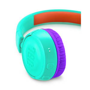JBL JR300BT - Teal - Kids Wireless on-ear headphones - Detailshot 2