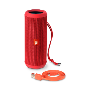 JBL Flip 3 - Red - Splashproof portable Bluetooth speaker with powerful sound and speakerphone technology - Detailshot 1