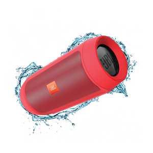 JBL Charge 2+ - Red - Splashproof Bluetooth Speaker with Powerful Bass - Hero