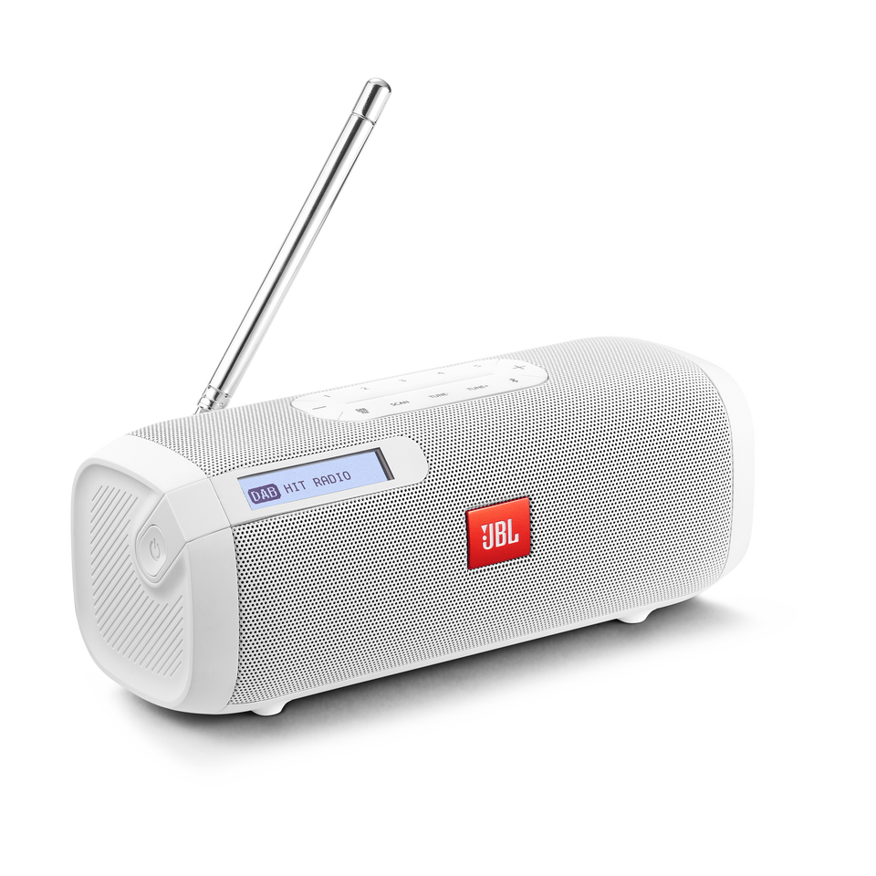 JBL Tuner - White - Portable Bluetooth Speaker with DAB/FM radio - Hero