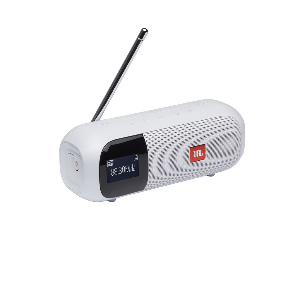 JBL Tuner 2 FM - White - Portable FM radio with Bluetooth - Hero