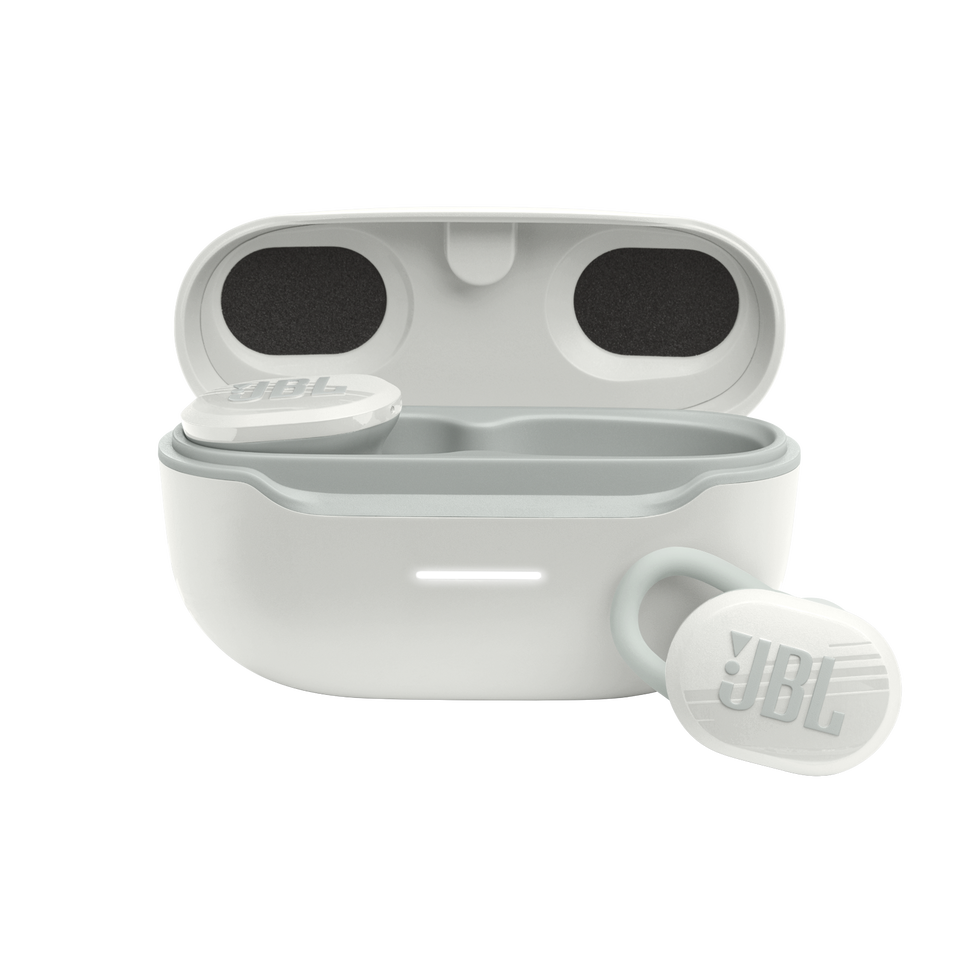 JBL Endurance Race TWS - White - Waterproof true wireless active sport earbuds - Hero
