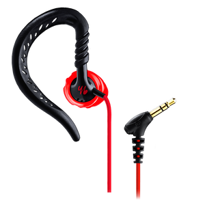Focus® 100 - Red - Behind-the-ear, sport earphones feature TwistLock™ Technology. - Detailshot 1