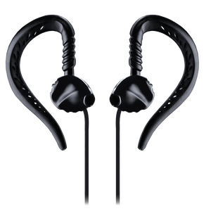 Focus® - Black - Behind-the-ear, sport earphones feature TwistLock® Technology. - Front