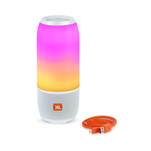 JBL Pulse 3 - White - Waterproof portable Bluetooth speaker with 360° lightshow and sound. - Detailshot 2