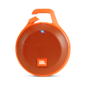 JBL Clip+ - Orange - Rugged, Splashproof Bluetooth Speaker - Hero