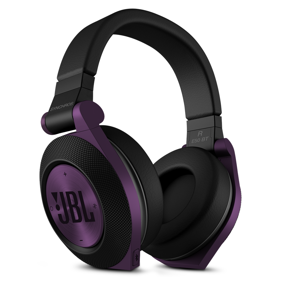 Synchros E50BT - Purple - Over-ear, Bluetooth headphones with ShareMe music sharing - Hero
