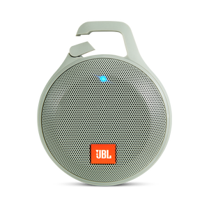 JBL Clip+ - Grey - Rugged, Splashproof Bluetooth Speaker - Hero