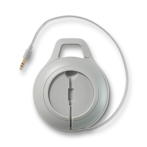 JBL Clip+ - Grey - Rugged, Splashproof Bluetooth Speaker - Back